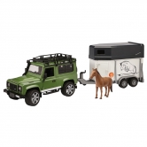 Land Rover Defender Model With Horse Trailer, Green TOADHT