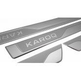 Защита заднего бампера d63 секции SKKZ-003446 для Skoda Karoq (Шкода Карок), с 2020 по 2021 г. (арт. SKKZ-003446) Нержавеющая сталь